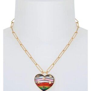 Betsey Johnson rainbow heart necklace NWT - No Box